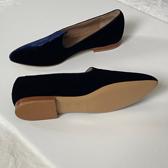 Le Monde Beryl blue velvet smoking slippers - women's 11.5 - Picture 7 of 7
